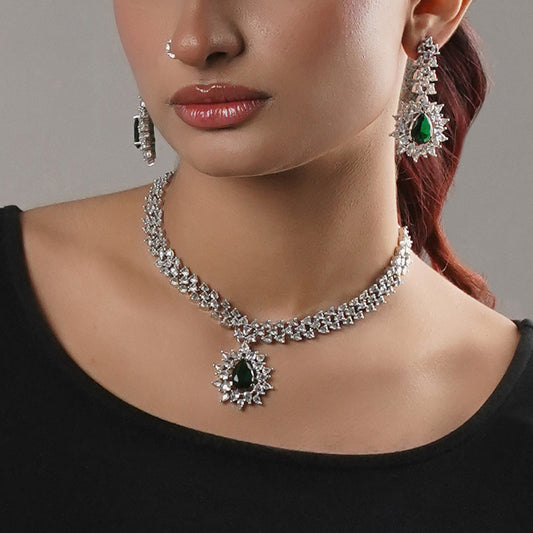 Lustre - Emerald with Silver