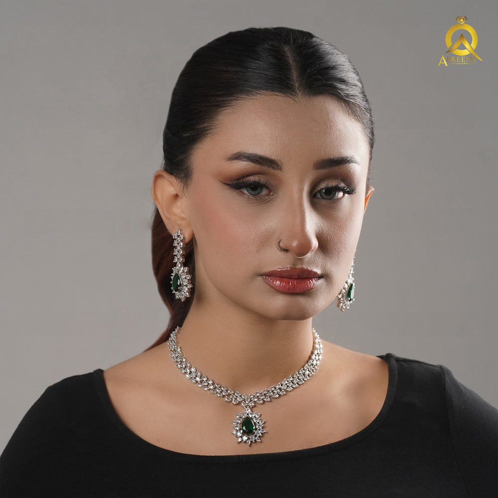 Lustre - Emerald with Silver