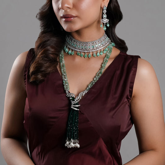 Feroza - Chocker, Earrings And Teeka