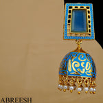 Load image into Gallery viewer, Zark Jhumkay AquaBlue&amp;Gold
